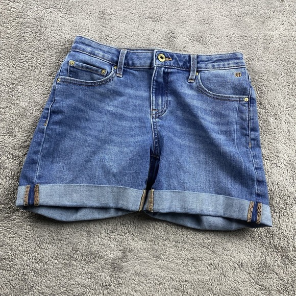 Tommy Hilfiger Jean Shorts Women 2 Blue Medium Wash Stretch - Picture 1 of 10